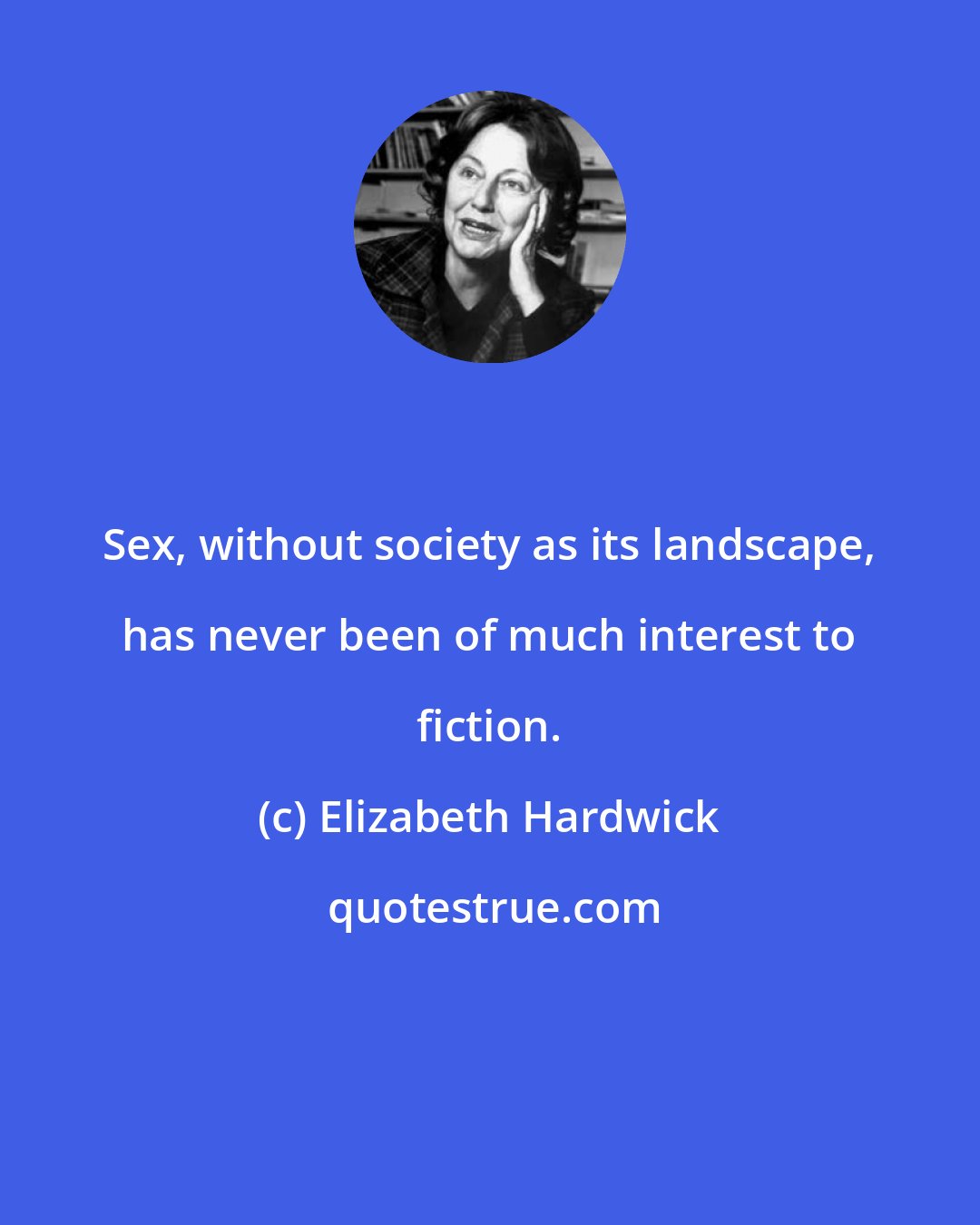 Elizabeth Hardwick: Sex, without society as its landscape, has never been of much interest to fiction.