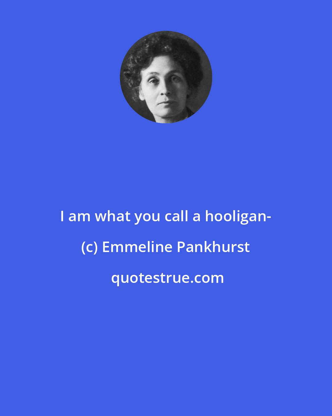 Emmeline Pankhurst: I am what you call a hooligan-