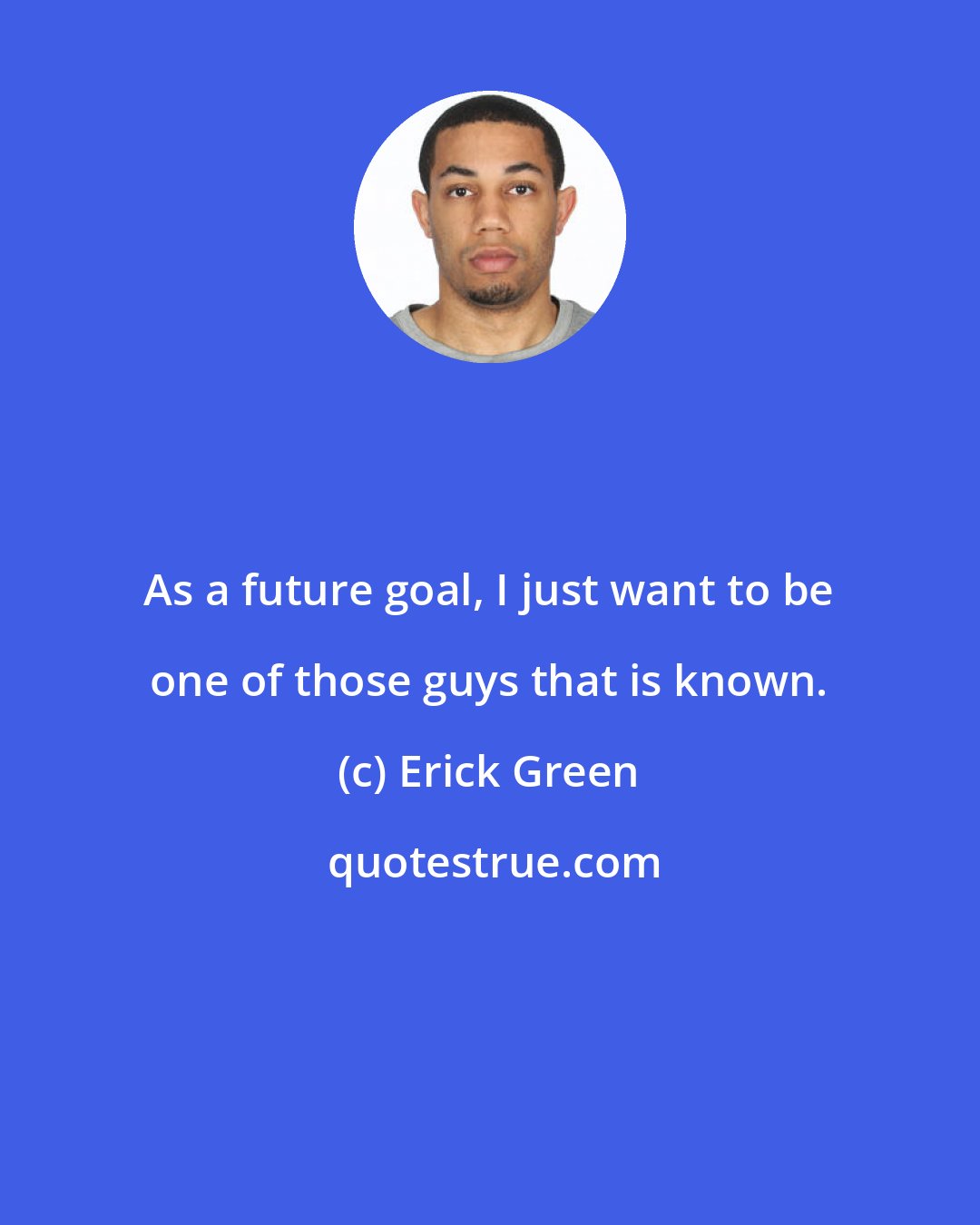Erick Green: As a future goal, I just want to be one of those guys that is known.