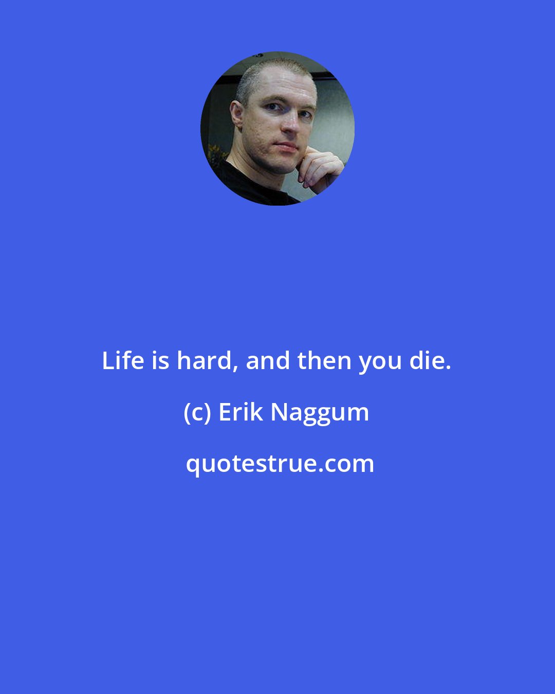 Erik Naggum: Life is hard, and then you die.