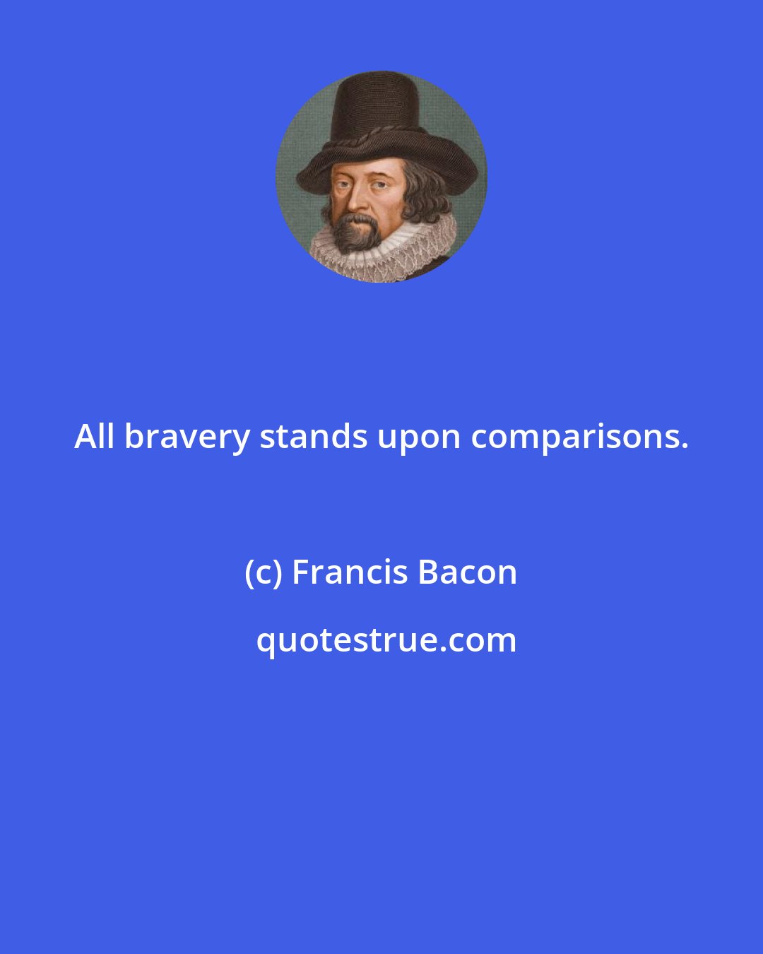 Francis Bacon: All bravery stands upon comparisons.