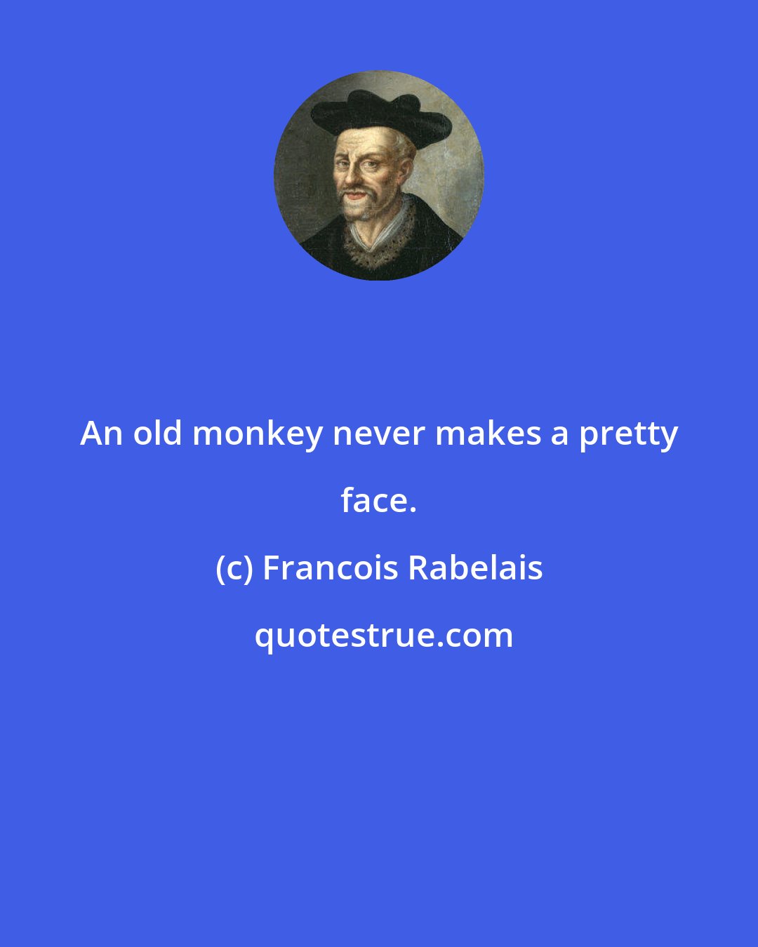 Francois Rabelais: An old monkey never makes a pretty face.