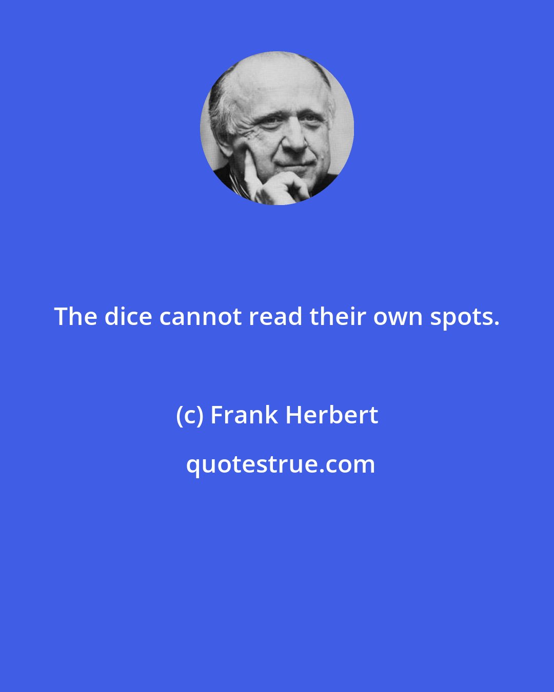 Frank Herbert: The dice cannot read their own spots.