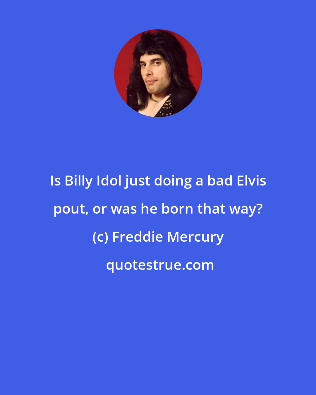 Freddie Mercury: Is Billy Idol just doing a bad Elvis pout, or was he born that way?