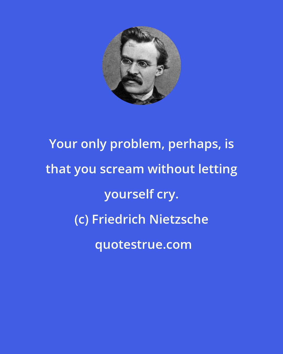 Friedrich Nietzsche: Your only problem, perhaps, is that you scream without letting yourself cry.