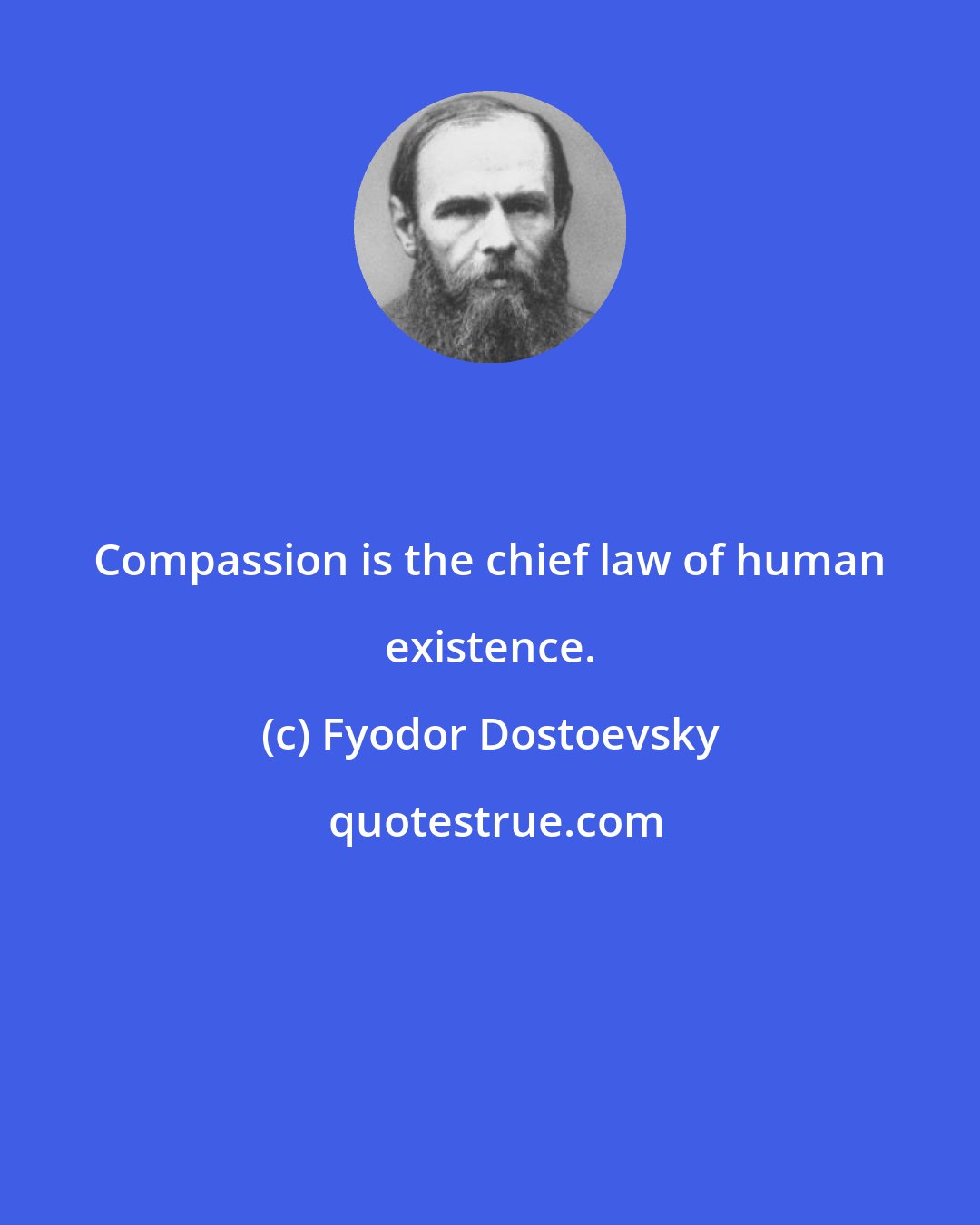 Fyodor Dostoevsky: Compassion is the chief law of human existence.