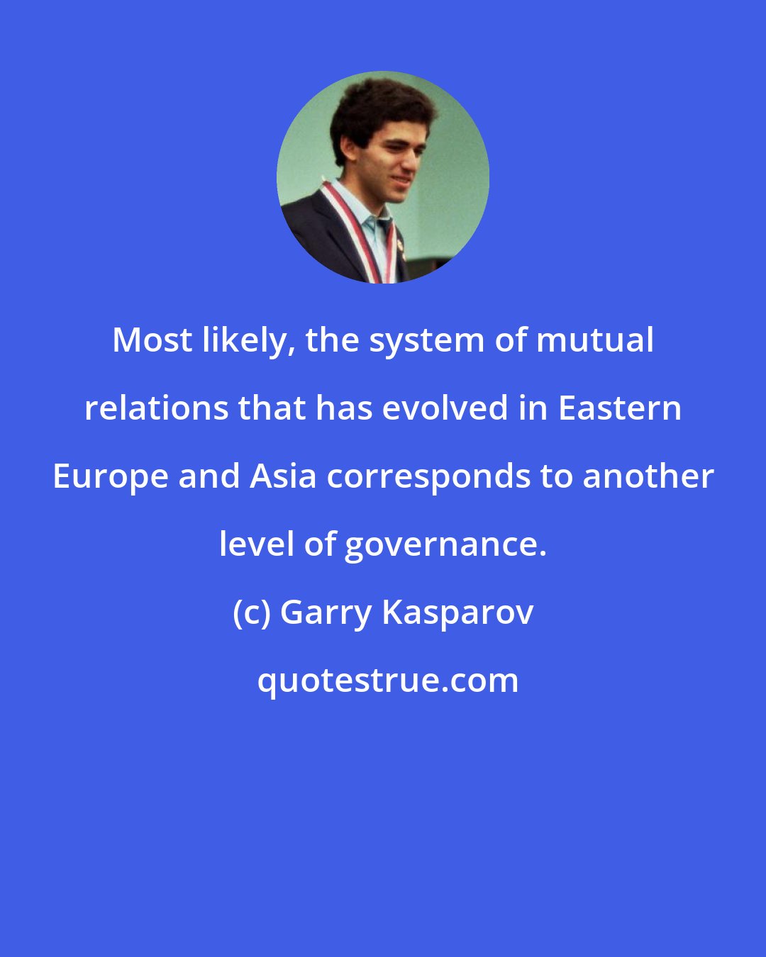 Garry Kasparov: Most likely, the system of mutual relations that has evolved in Eastern Europe and Asia corresponds to another level of governance.