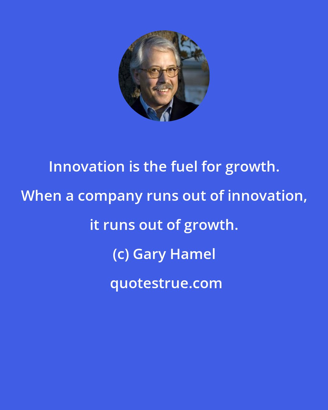 Gary Hamel: Innovation is the fuel for growth. When a company runs out of innovation, it runs out of growth.