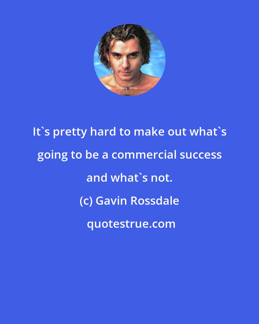 Gavin Rossdale: It's pretty hard to make out what's going to be a commercial success and what's not.