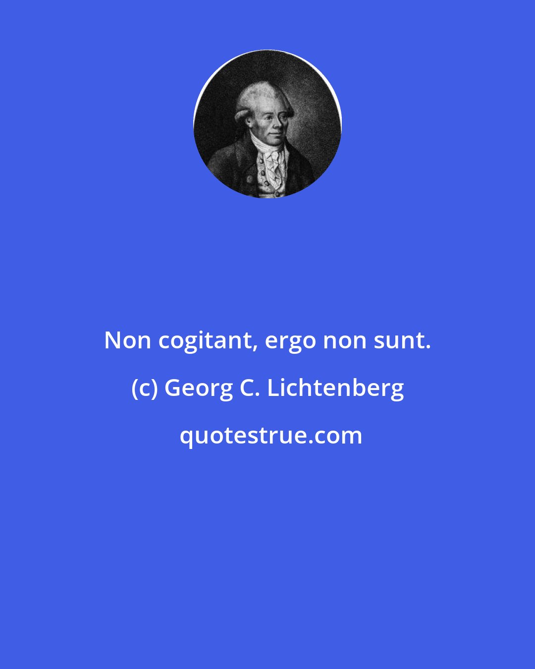 Georg C. Lichtenberg: Non cogitant, ergo non sunt.