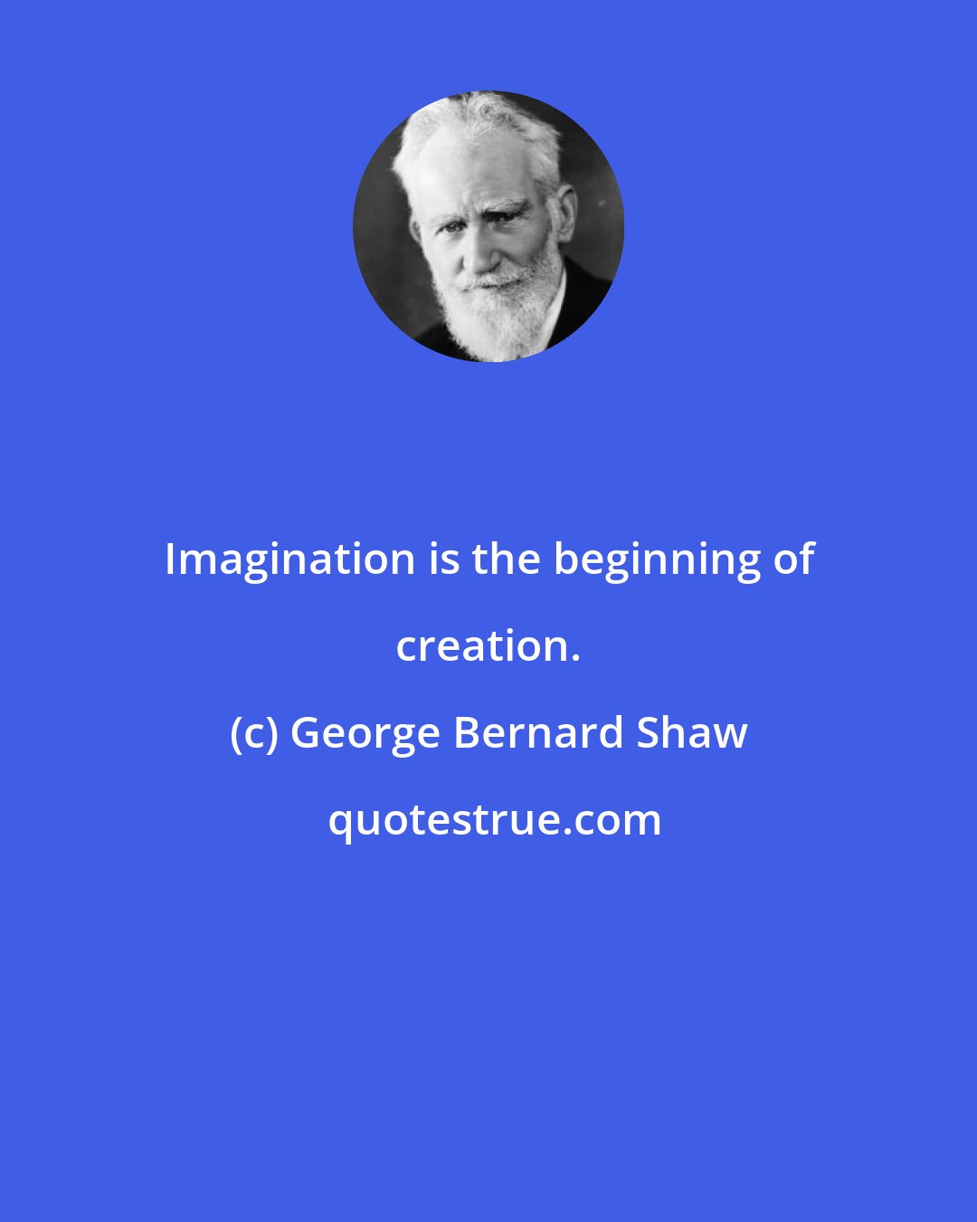 George Bernard Shaw: Imagination is the beginning of creation.
