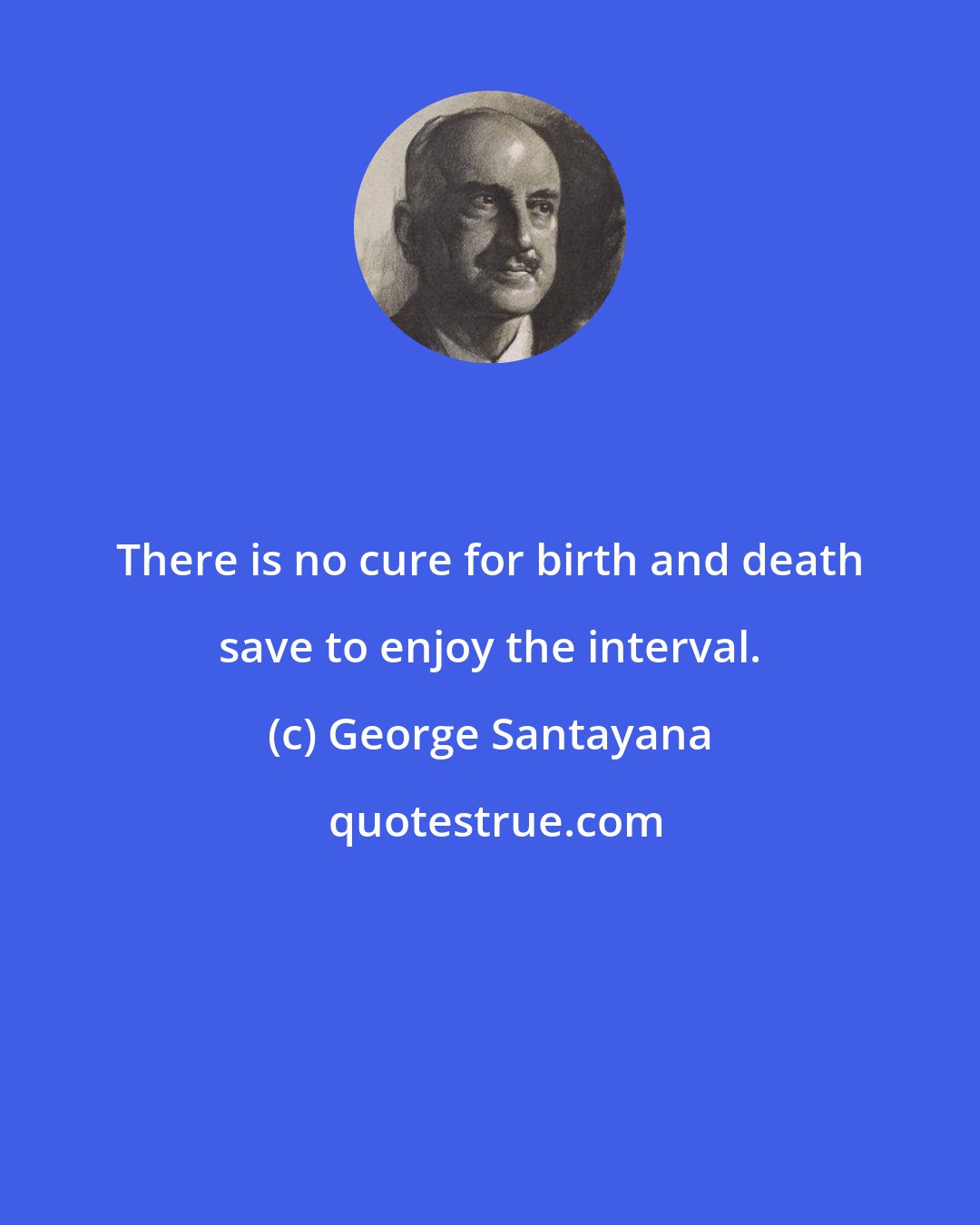 George Santayana: There is no cure for birth and death save to enjoy the interval.