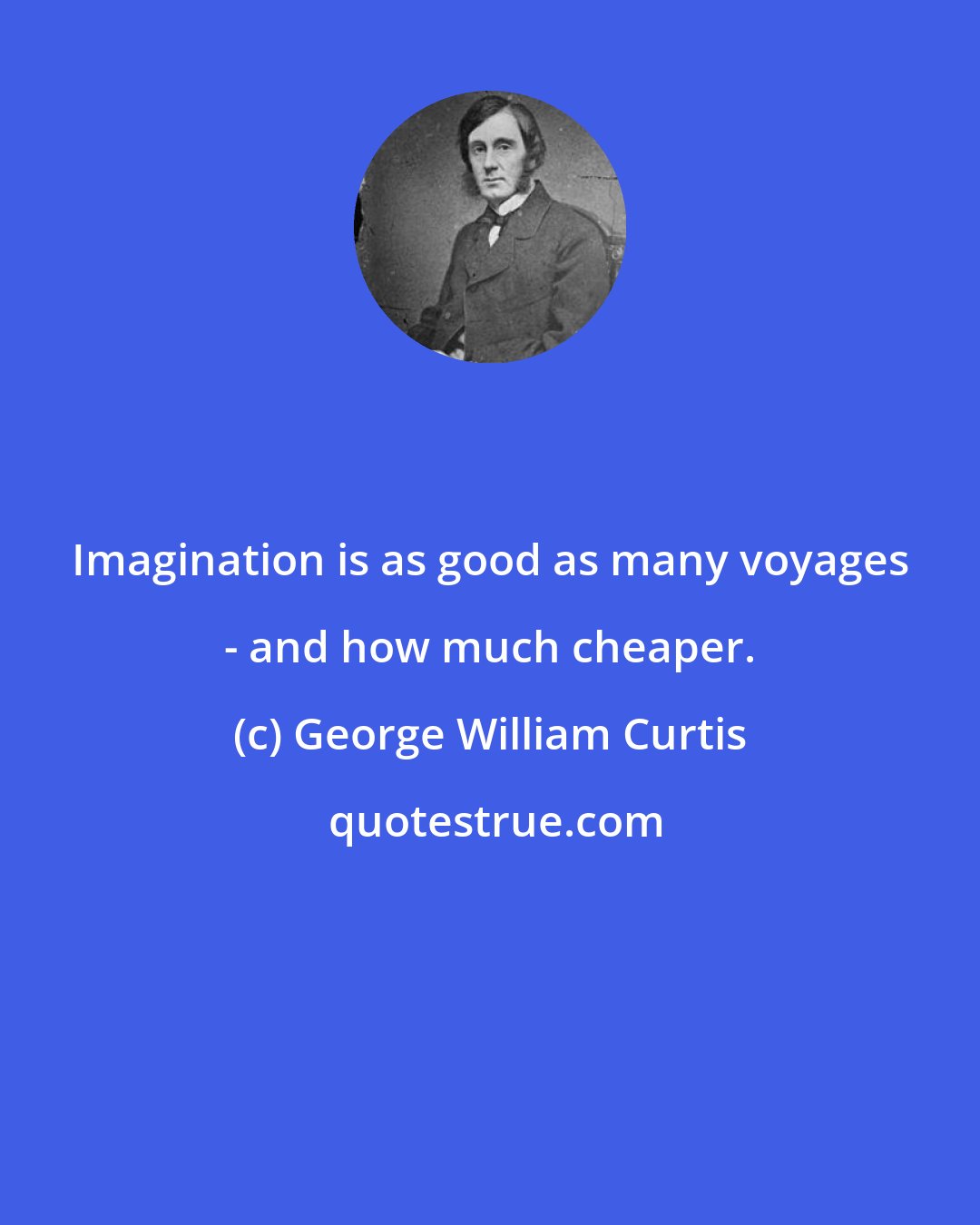 George William Curtis: Imagination is as good as many voyages - and how much cheaper.