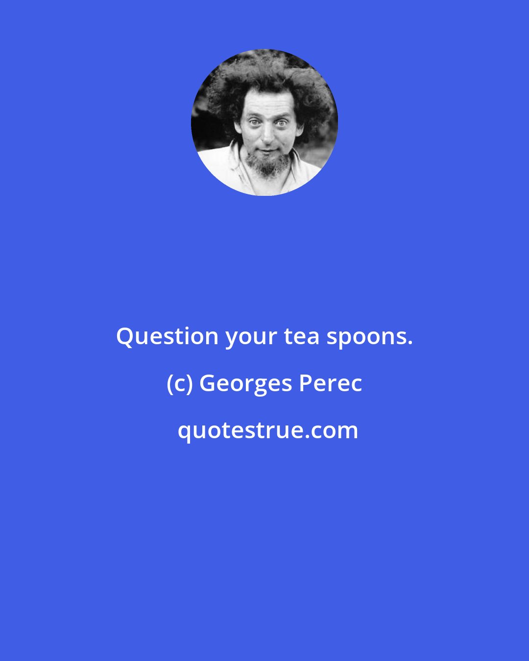 Georges Perec: Question your tea spoons.