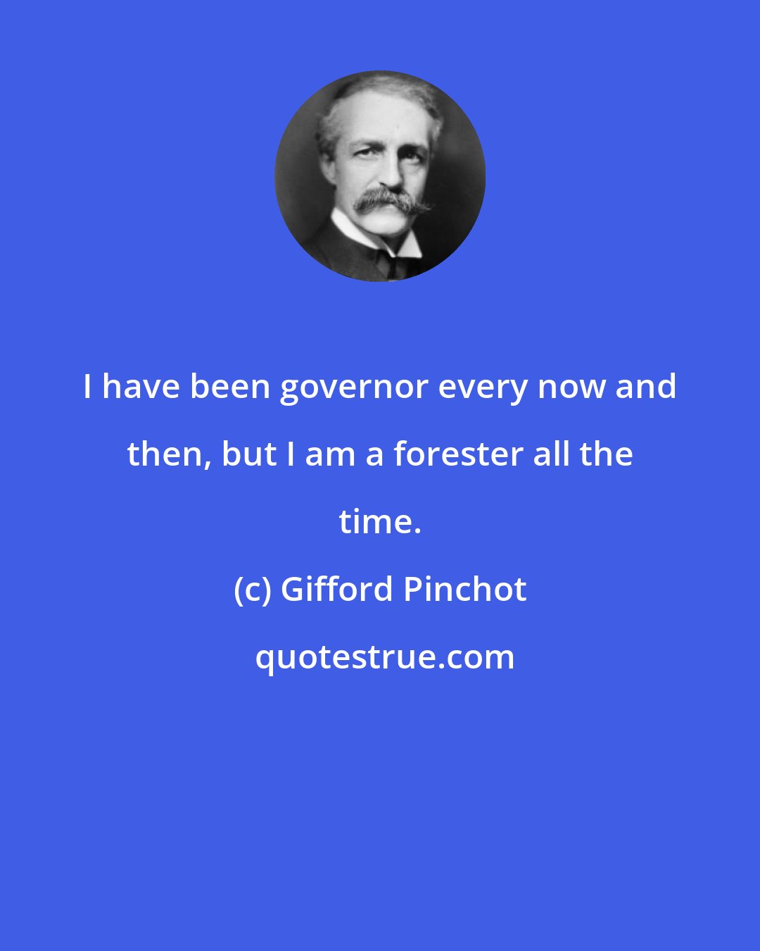 Gifford Pinchot: I have been governor every now and then, but I am a forester all the time.