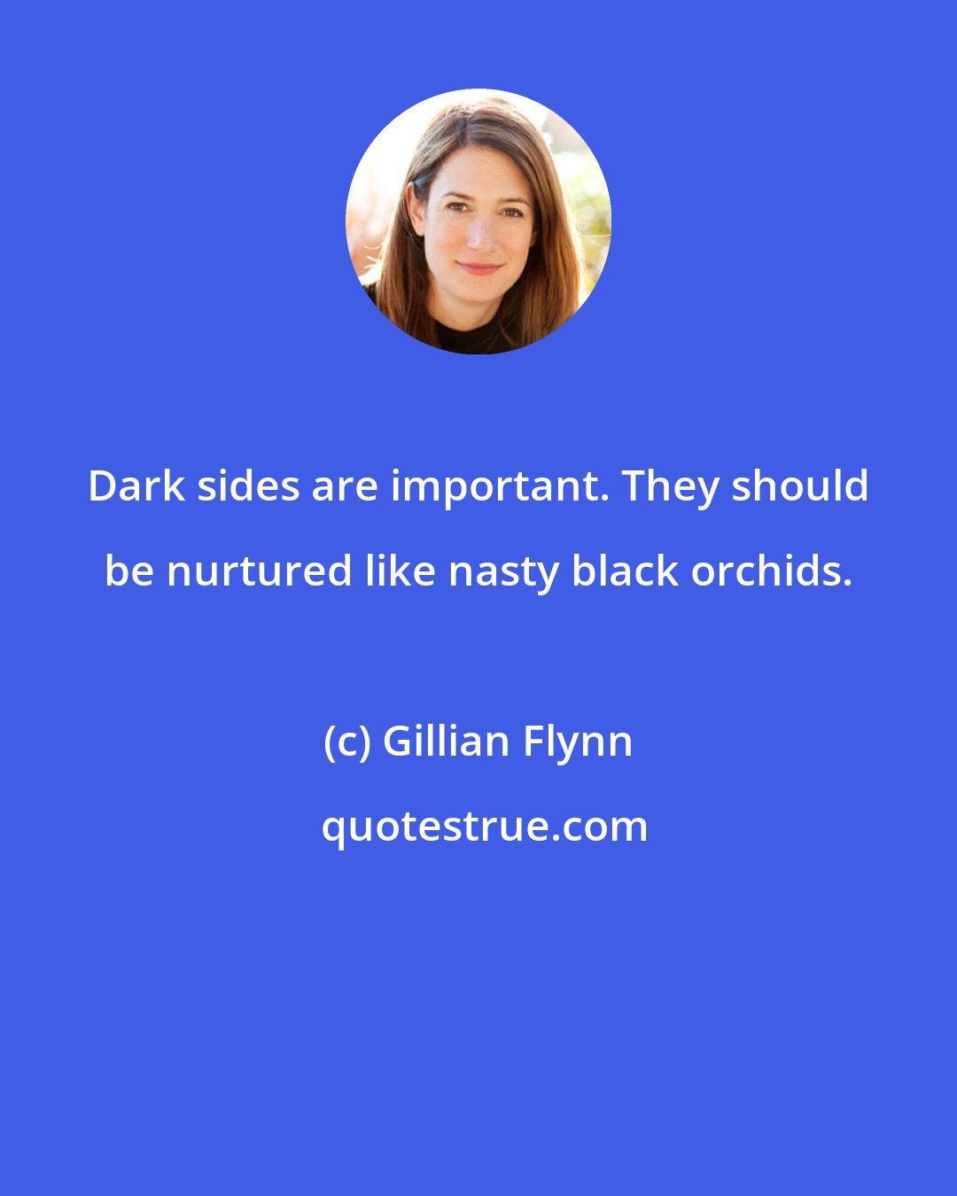 Gillian Flynn: Dark sides are important. They should be nurtured like nasty black orchids.