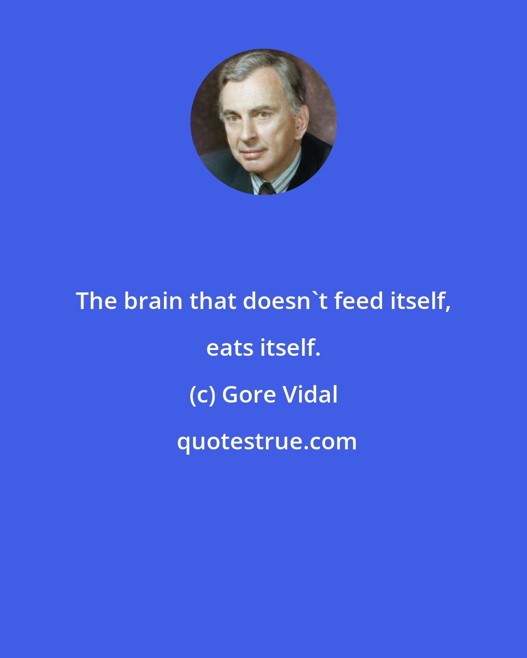 Gore Vidal: The brain that doesn't feed itself, eats itself.