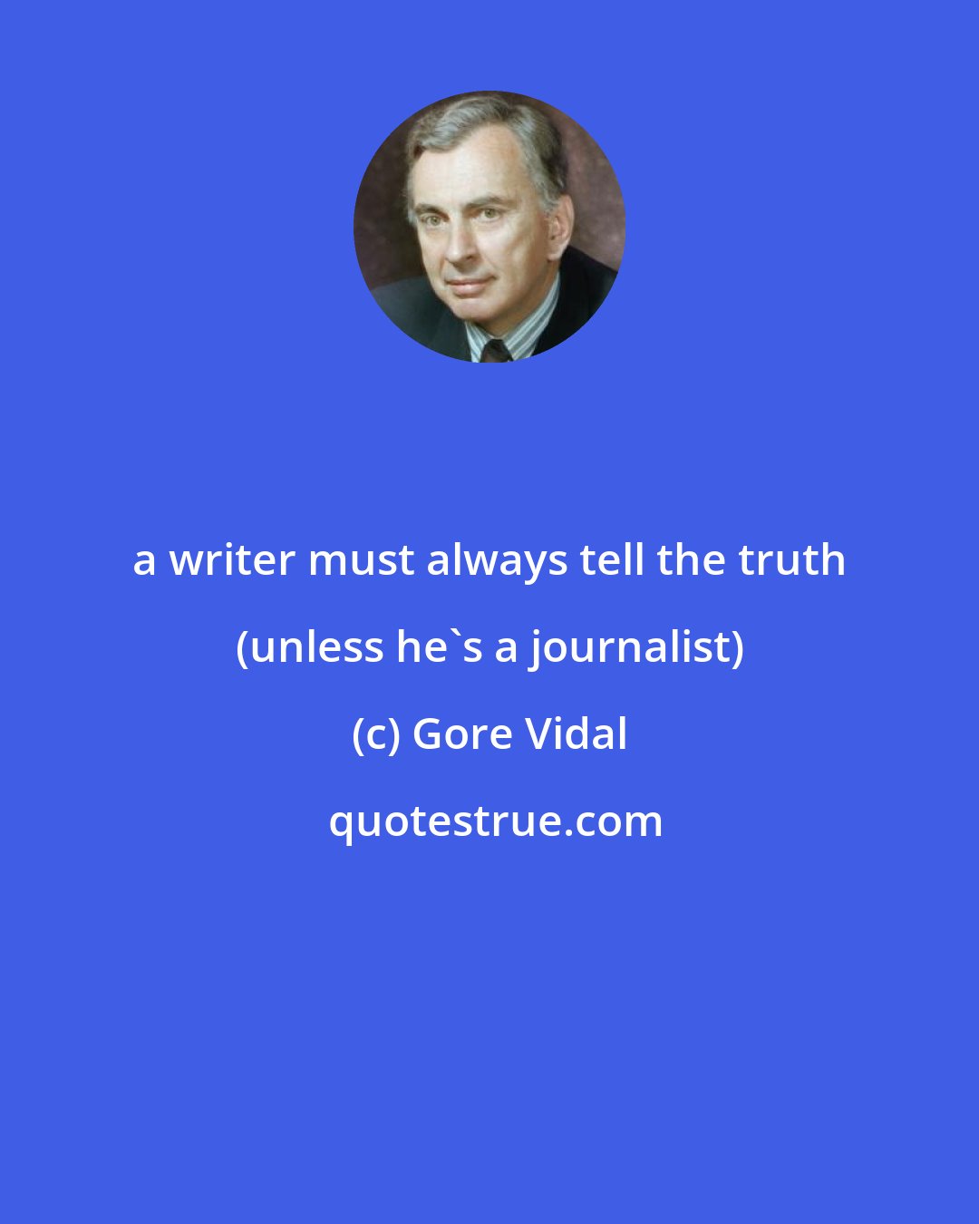 Gore Vidal: a writer must always tell the truth (unless he's a journalist)