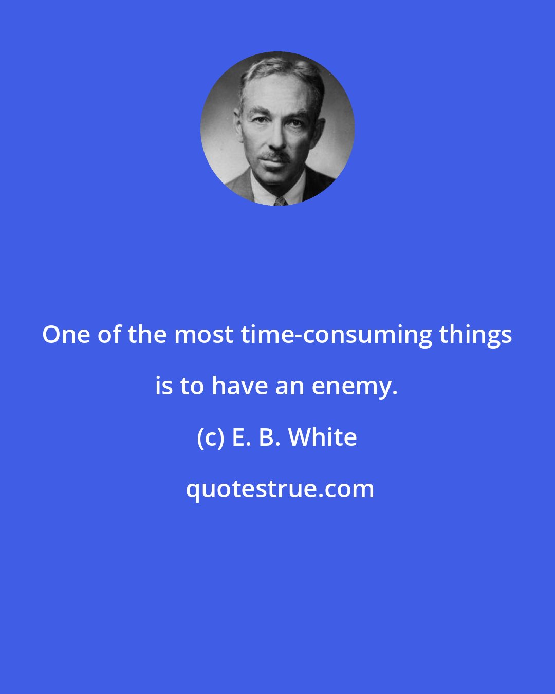 E. B. White: One of the most time-consuming things is to have an enemy.