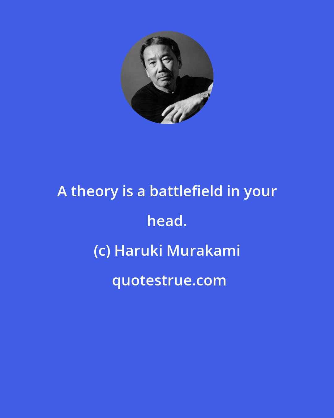 Haruki Murakami: A theory is a battlefield in your head.