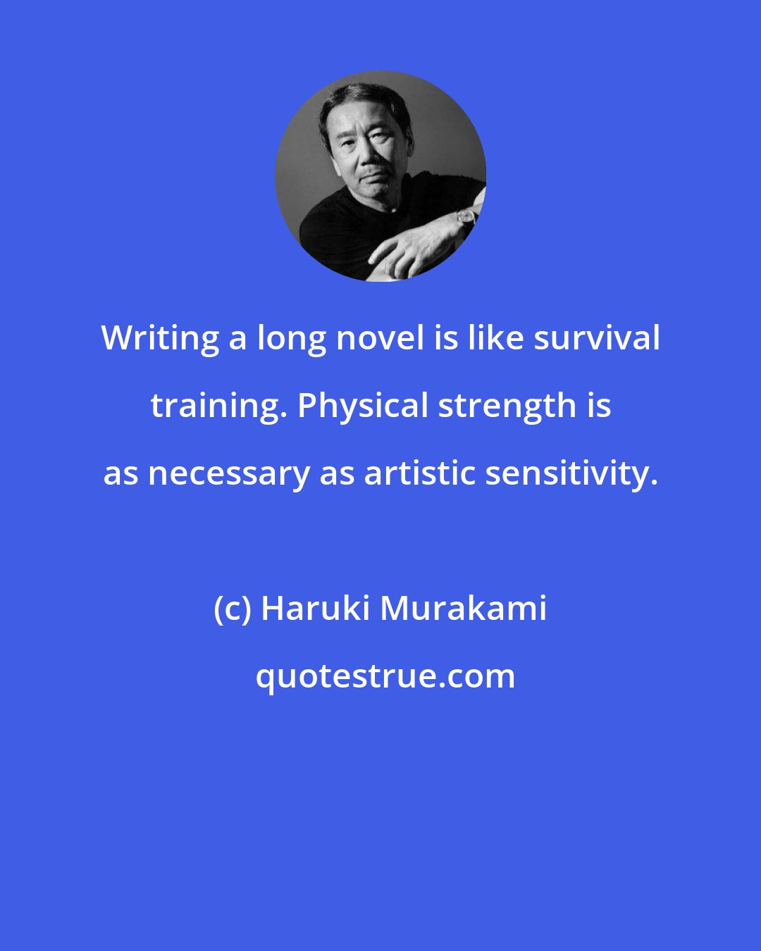 Haruki Murakami: Writing a long novel is like survival training. Physical strength is as necessary as artistic sensitivity.