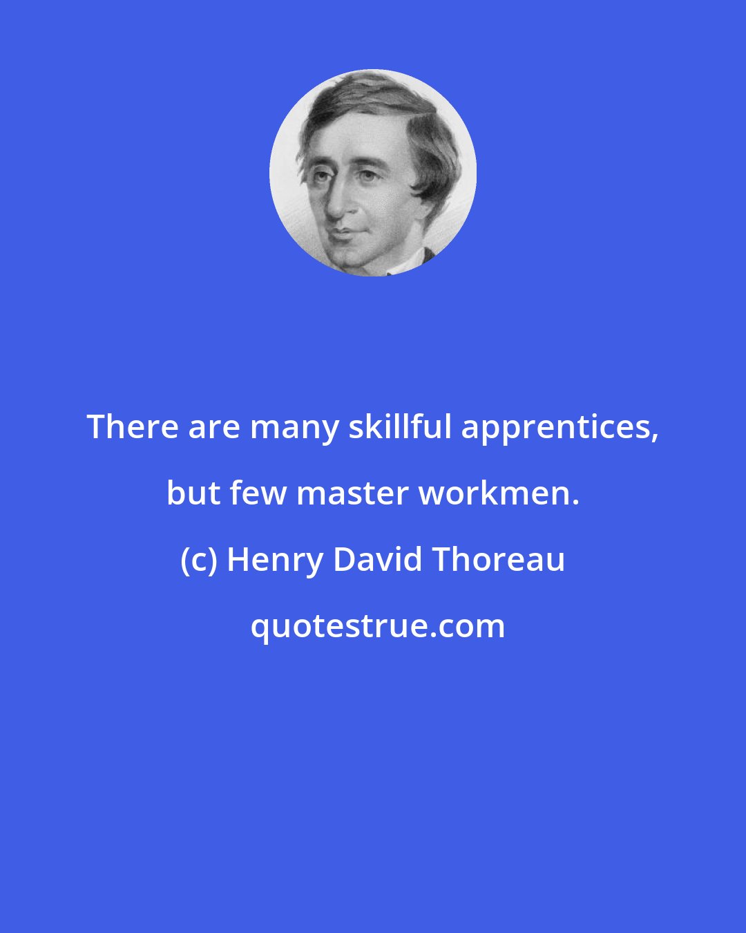 Henry David Thoreau: There are many skillful apprentices, but few master workmen.