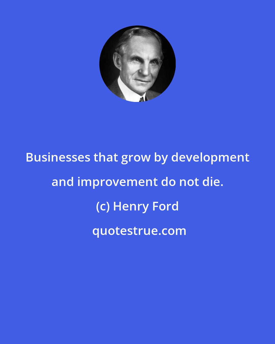 Henry Ford: Businesses that grow by development and improvement do not die.