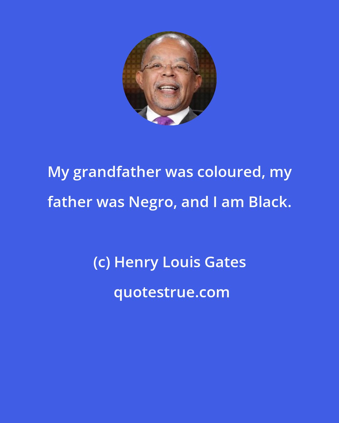 Henry Louis Gates: My grandfather was coloured, my father was Negro, and I am Black.