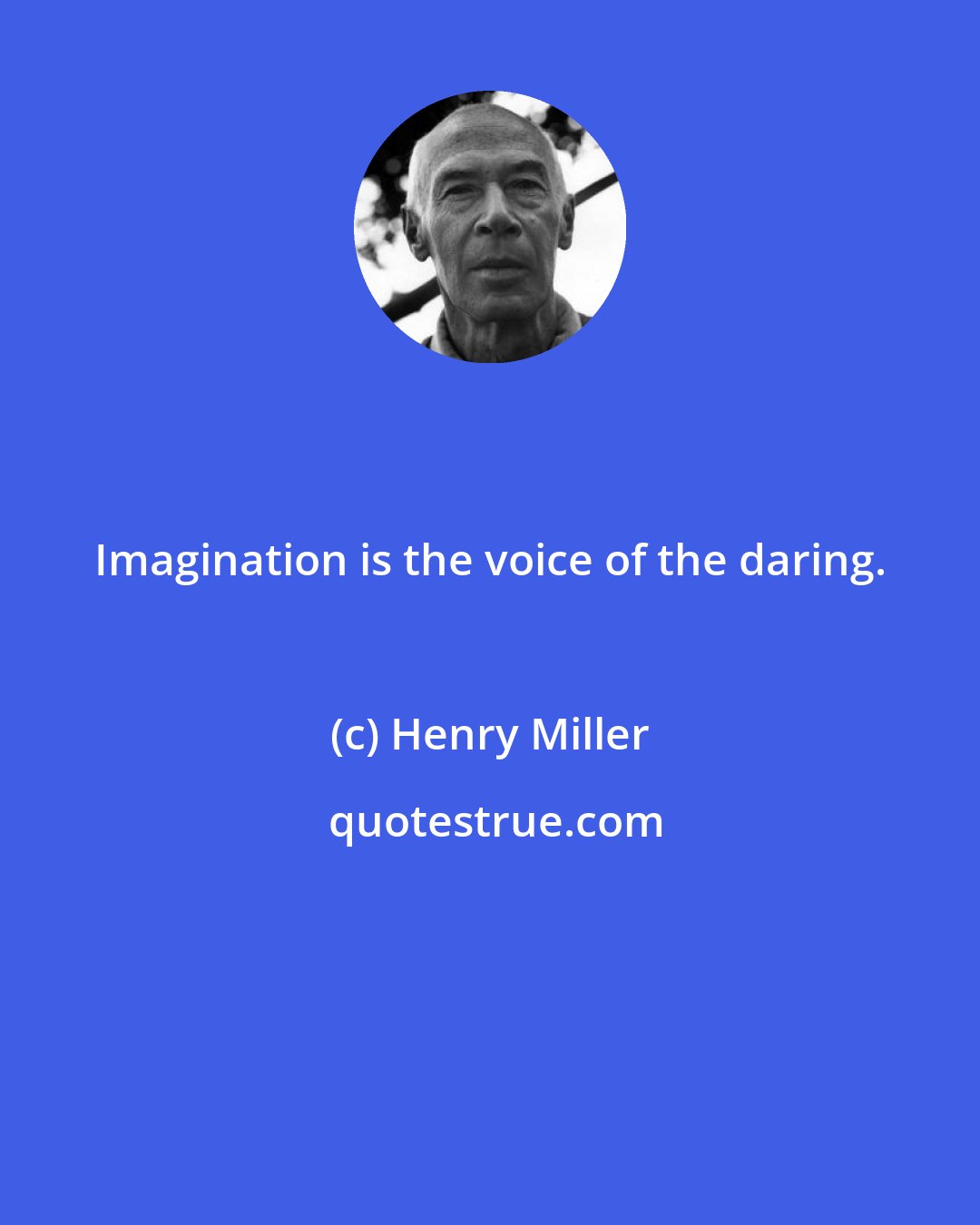 Henry Miller: Imagination is the voice of the daring.