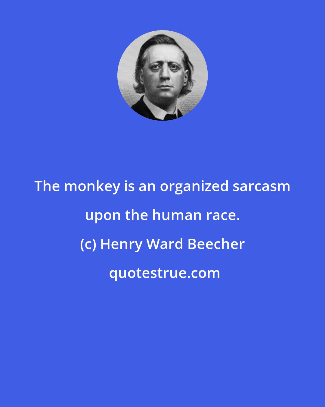 Henry Ward Beecher: The monkey is an organized sarcasm upon the human race.