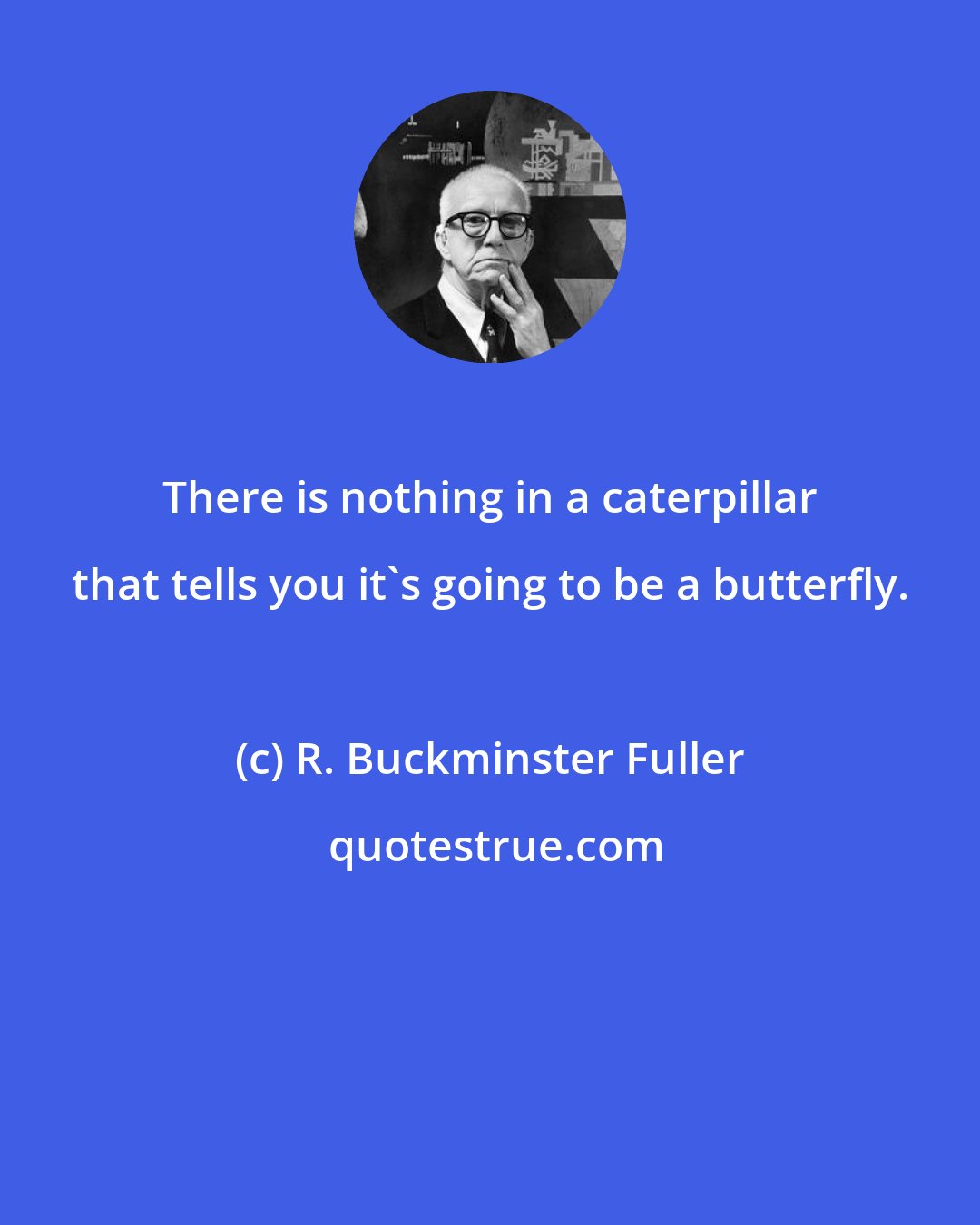 R. Buckminster Fuller: There is nothing in a caterpillar that tells you it's going to be a butterfly.