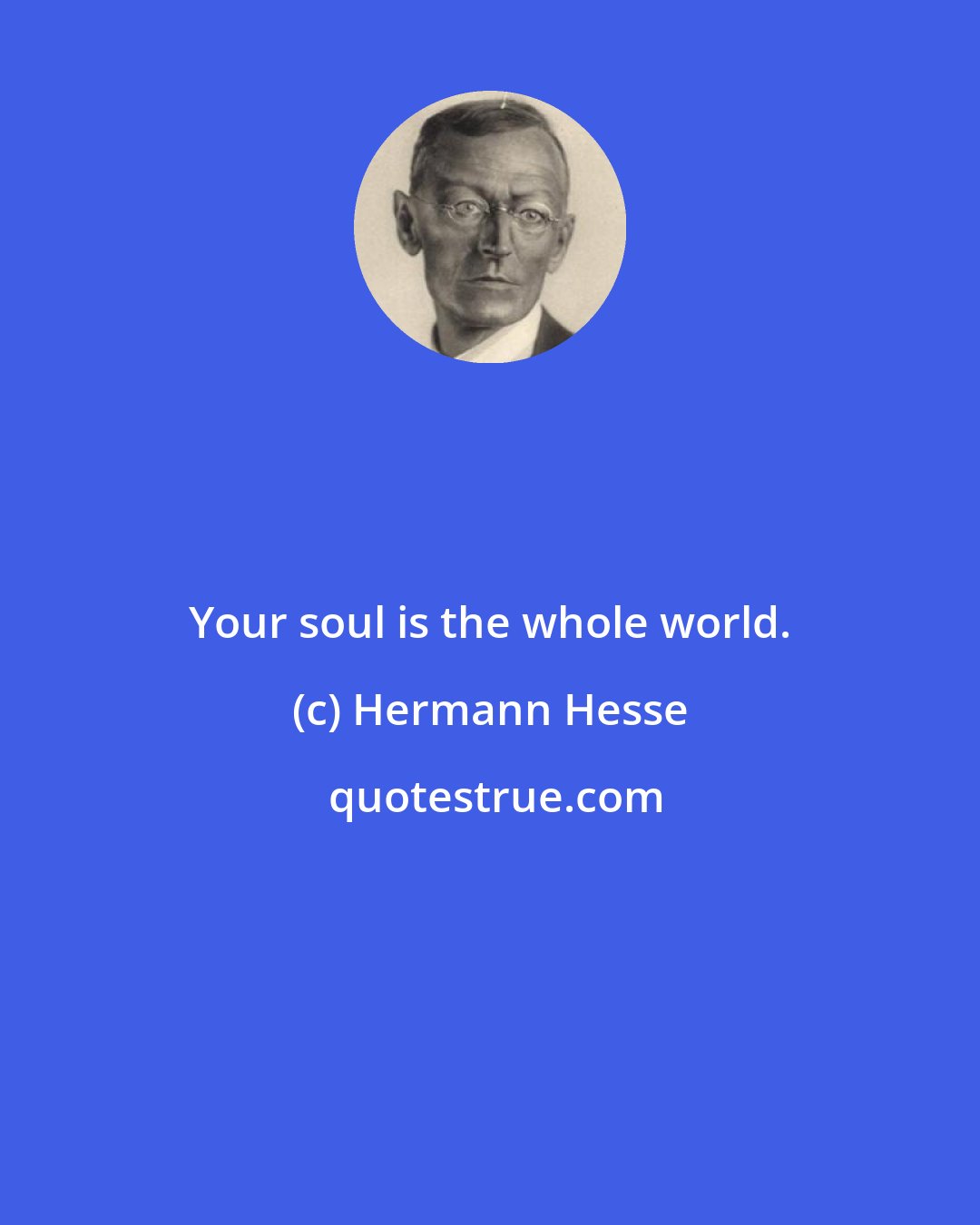 Hermann Hesse: Your soul is the whole world.