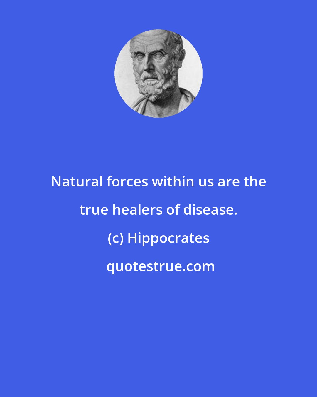 Hippocrates: Natural forces within us are the true healers of disease.