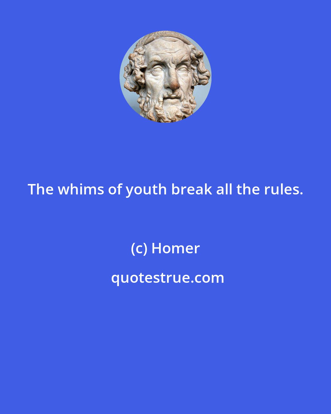 Homer: The whims of youth break all the rules.