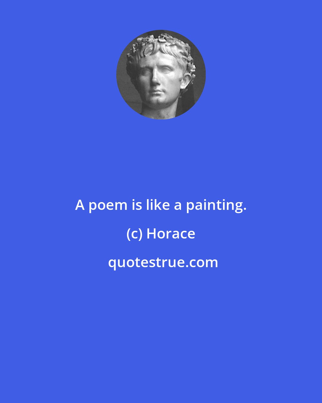 Horace: A poem is like a painting.
