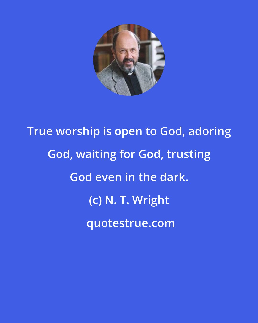 N. T. Wright: True worship is open to God, adoring God, waiting for God, trusting God even in the dark.