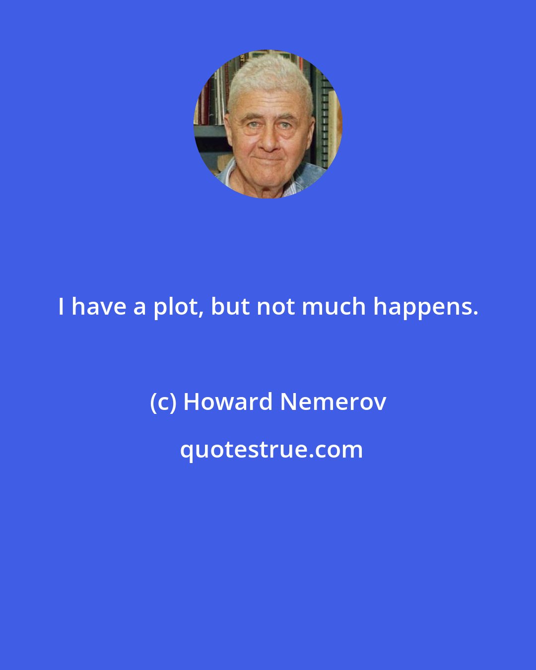 Howard Nemerov: I have a plot, but not much happens.