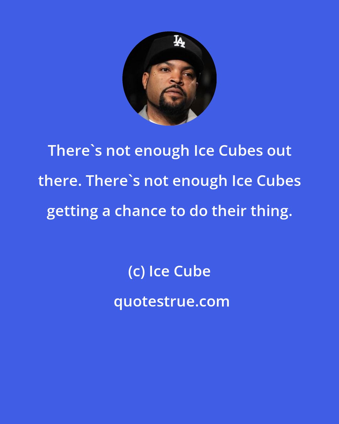 Ice Cube: There's not enough Ice Cubes out there. There's not enough Ice Cubes getting a chance to do their thing.