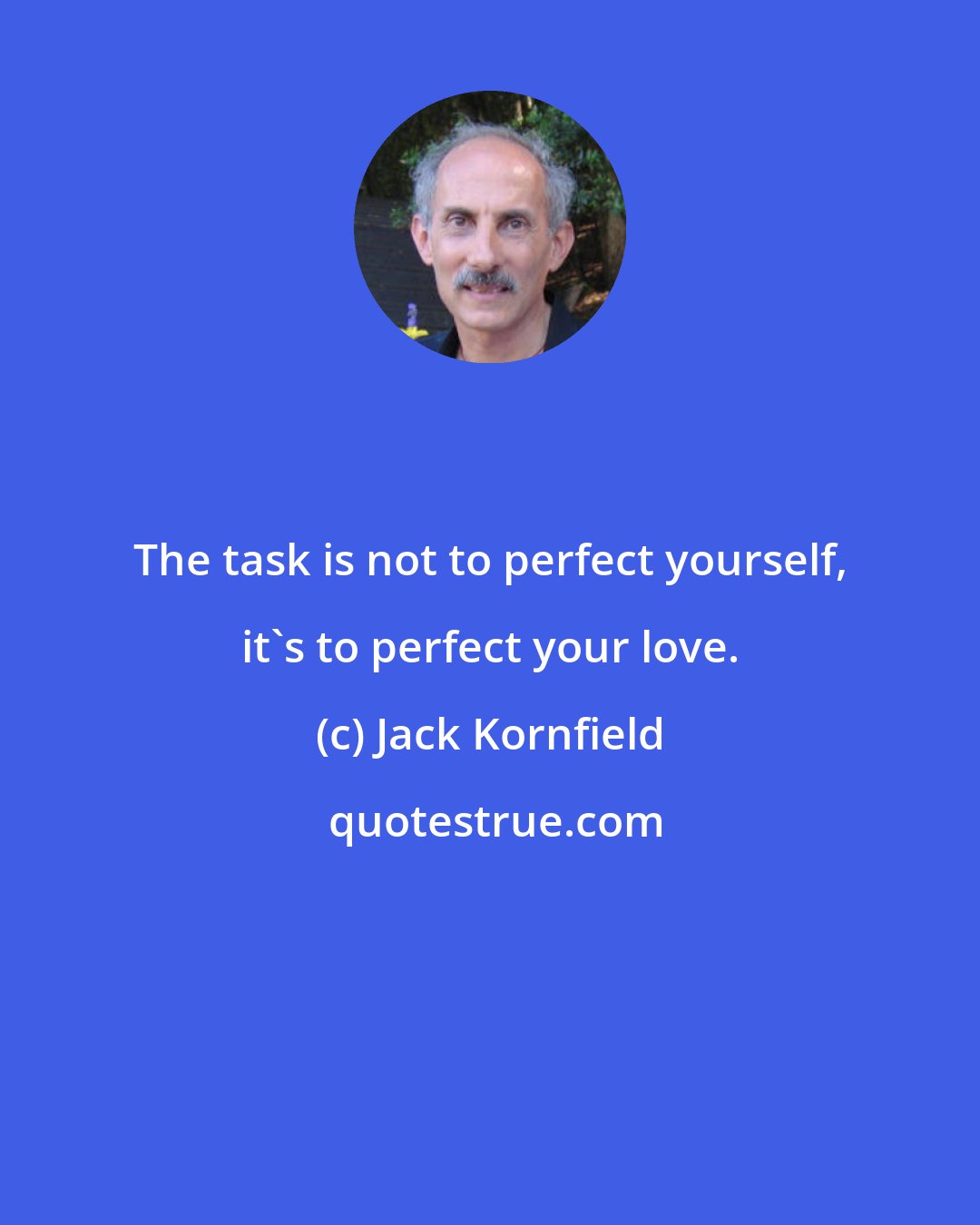 Jack Kornfield: The task is not to perfect yourself, it's to perfect your love.