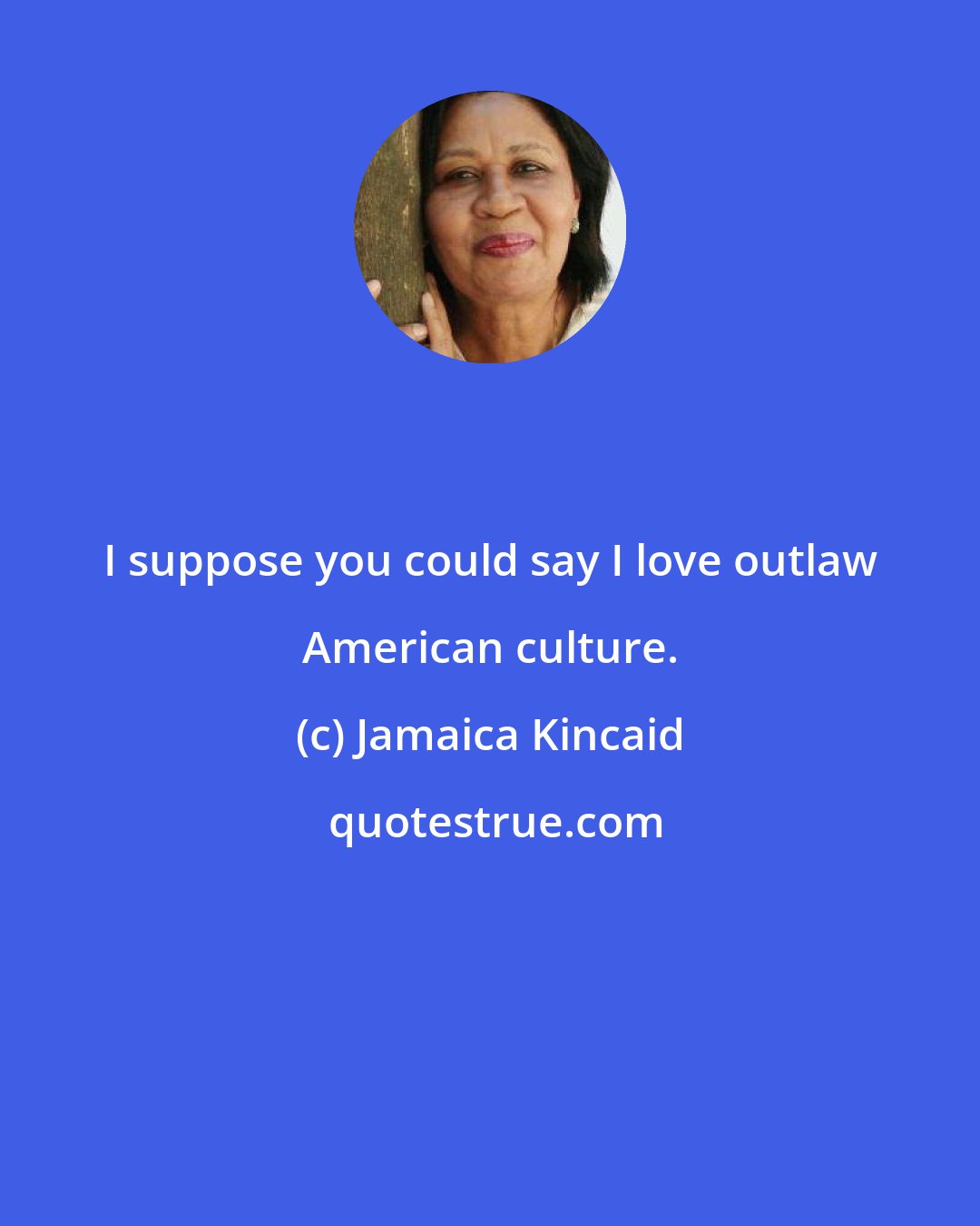 Jamaica Kincaid: I suppose you could say I love outlaw American culture.