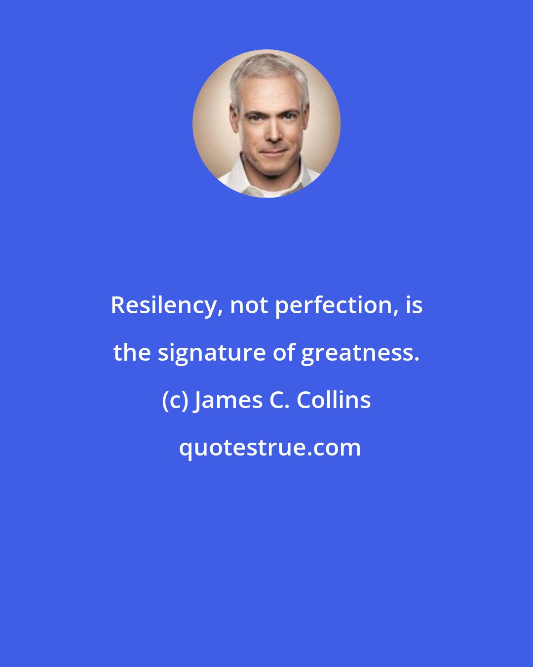 James C. Collins: Resilency, not perfection, is the signature of greatness.