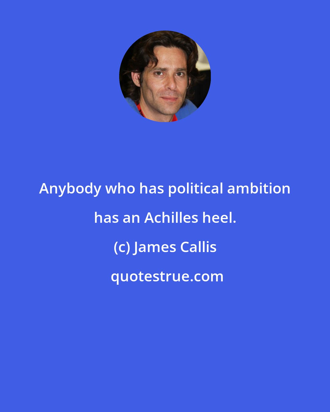 James Callis: Anybody who has political ambition has an Achilles heel.