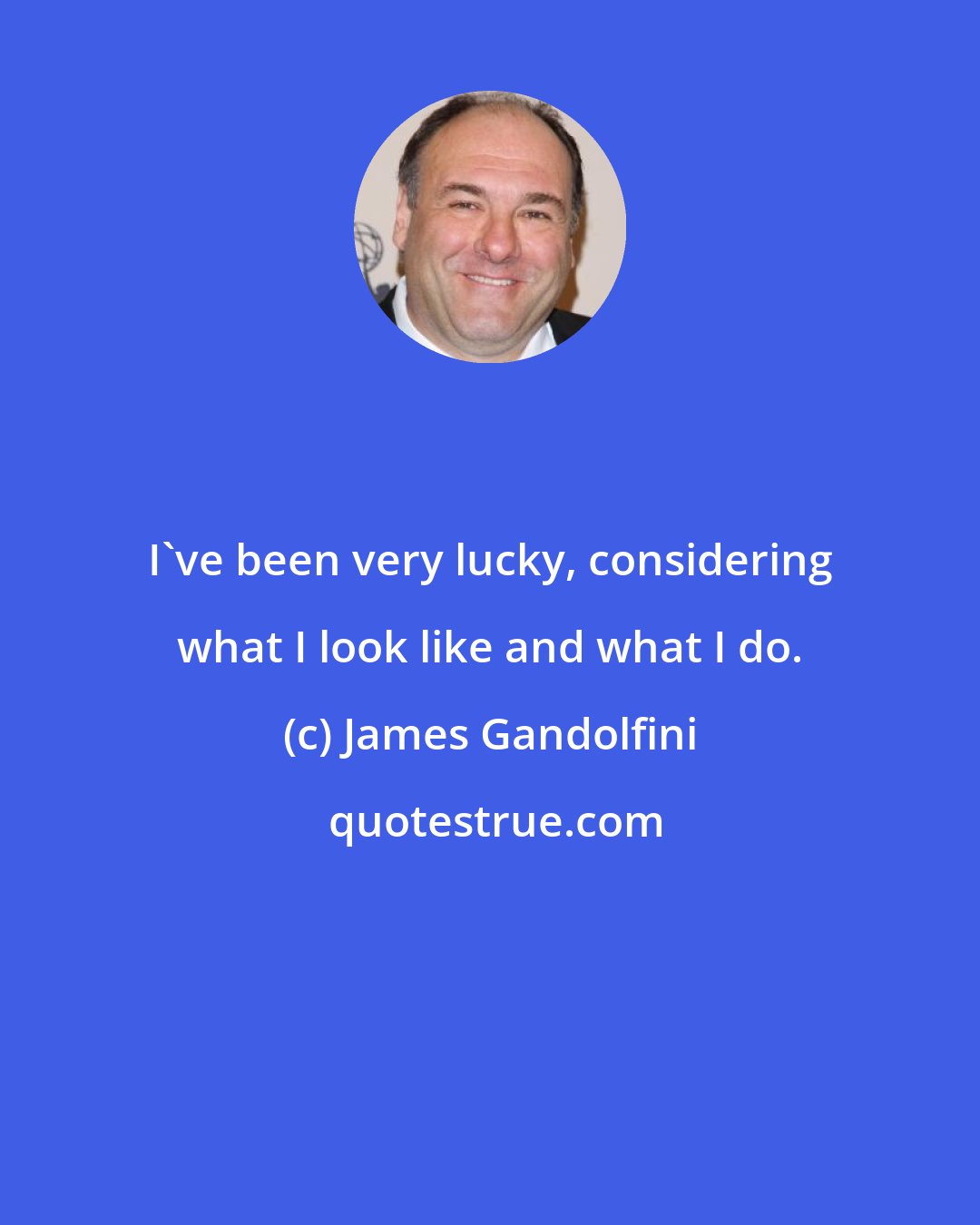 James Gandolfini: I've been very lucky, considering what I look like and what I do.
