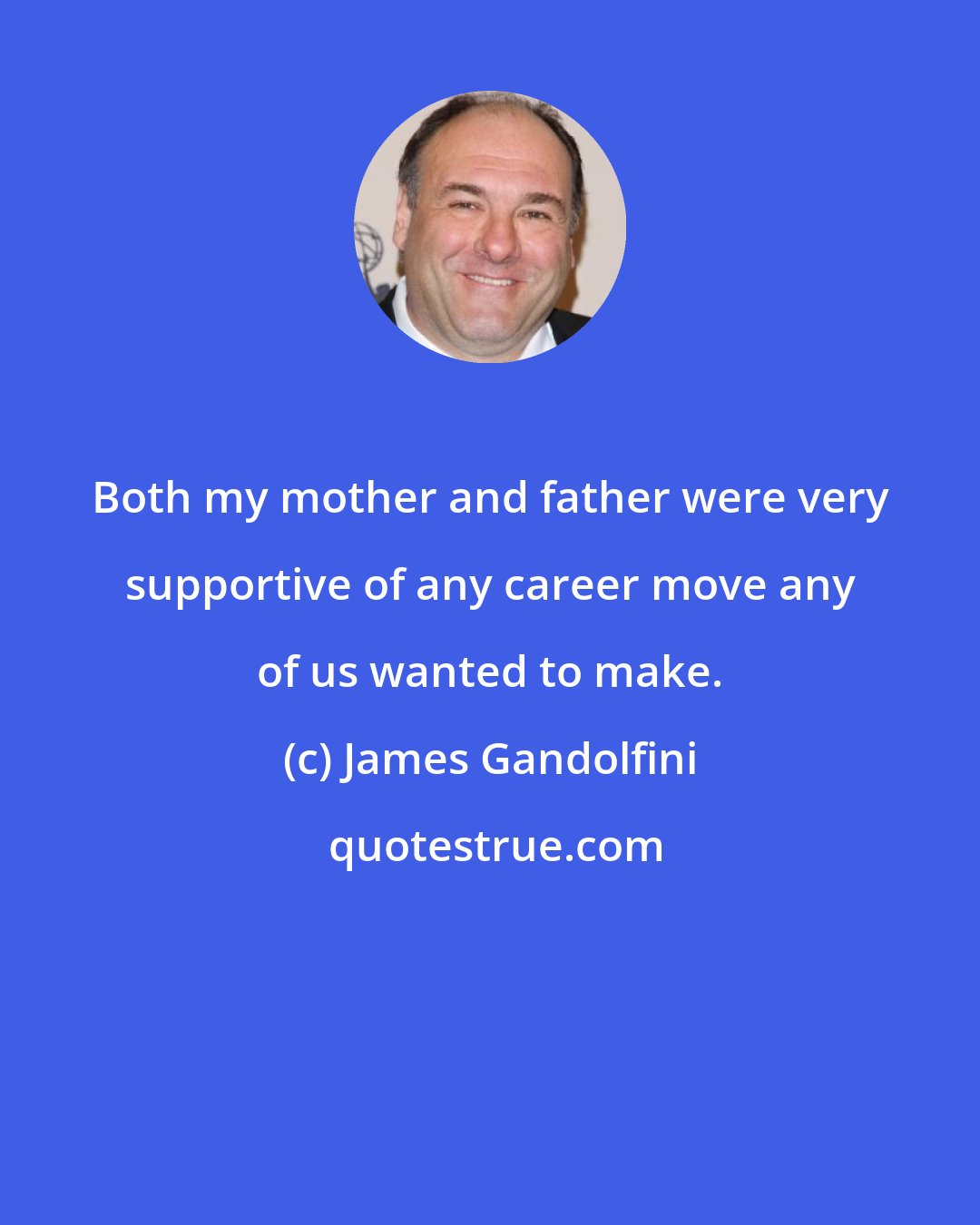 James Gandolfini: Both my mother and father were very supportive of any career move any of us wanted to make.