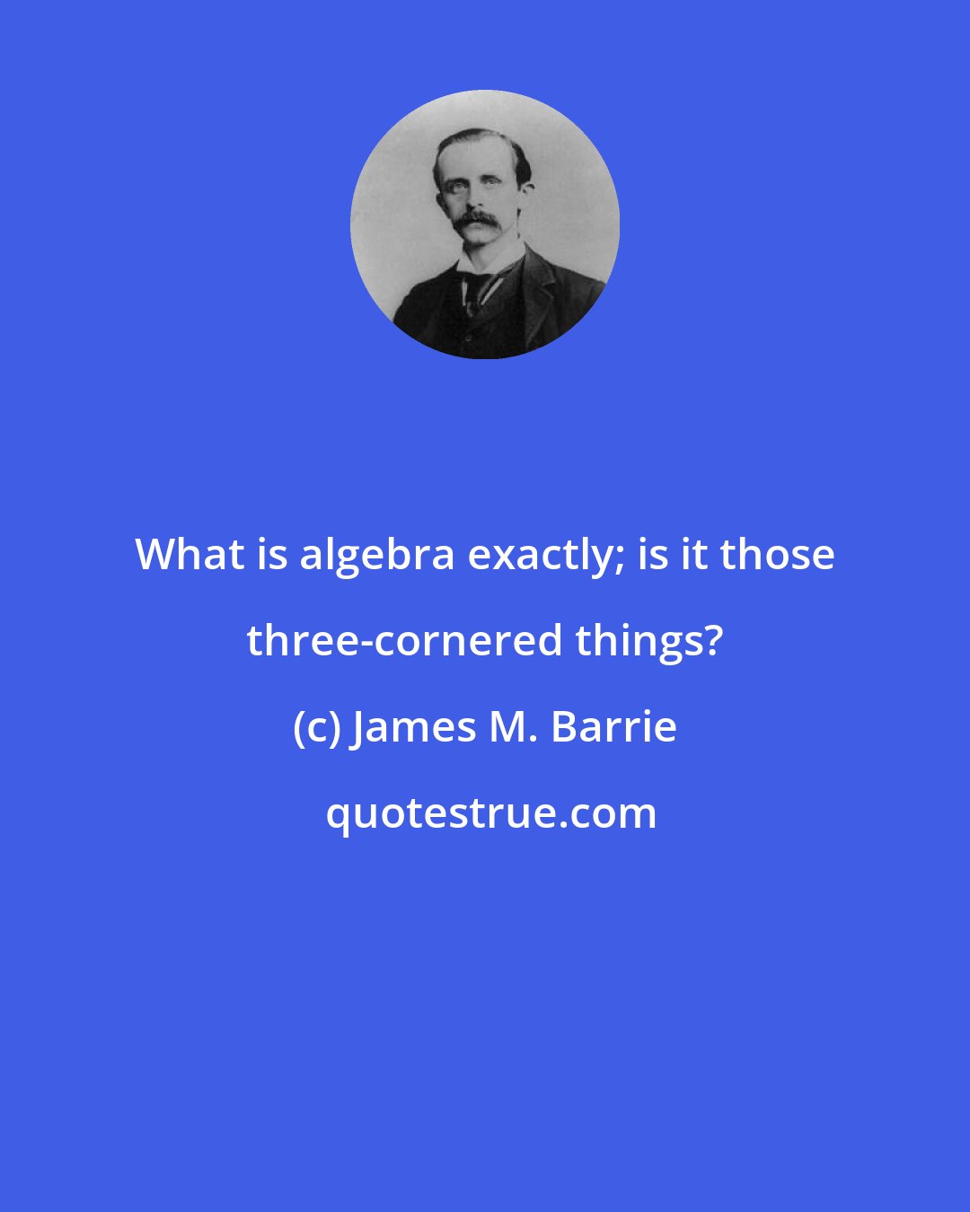 James M. Barrie: What is algebra exactly; is it those three-cornered things?