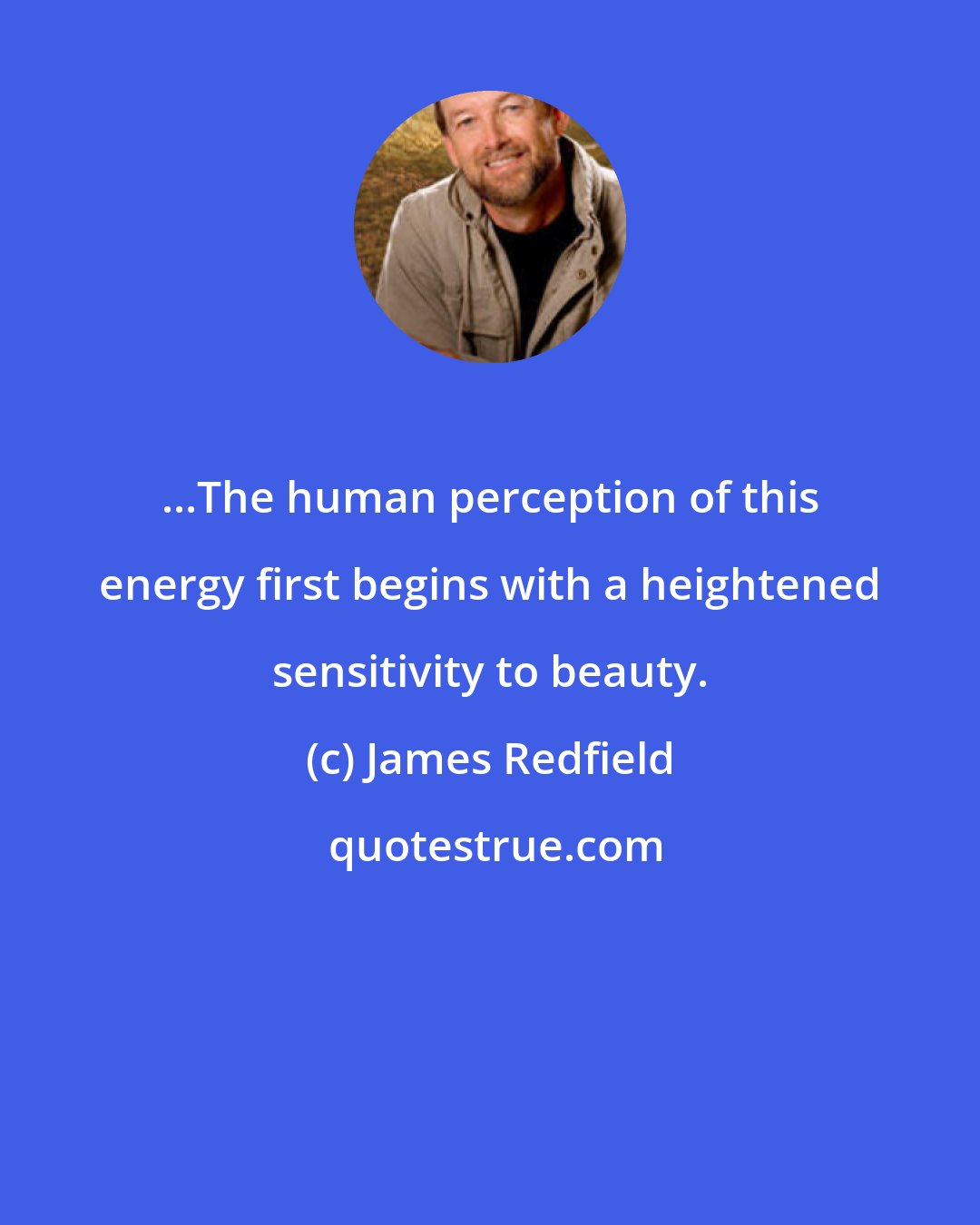 James Redfield: ...The human perception of this energy first begins with a heightened sensitivity to beauty.