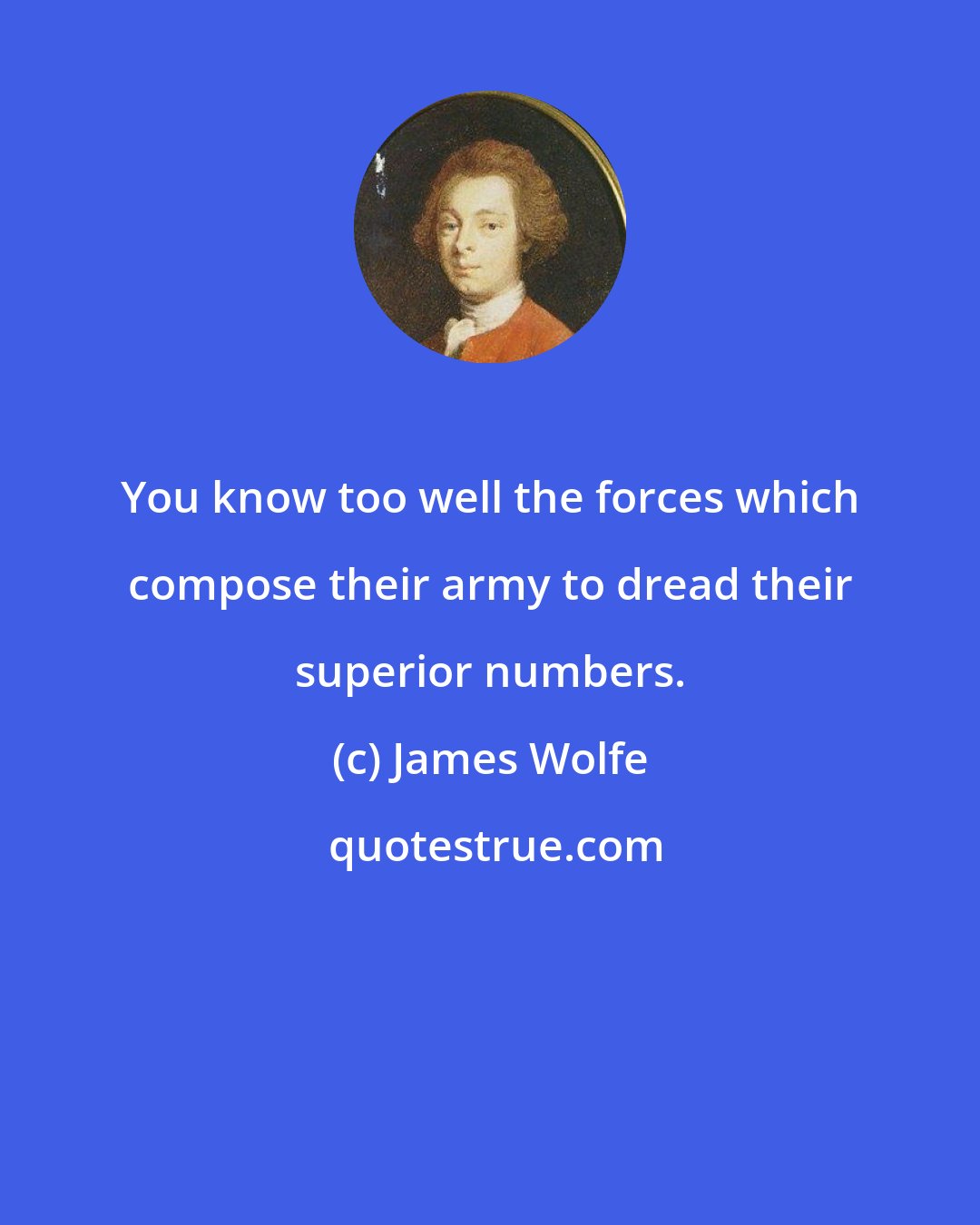 James Wolfe: You know too well the forces which compose their army to dread their superior numbers.