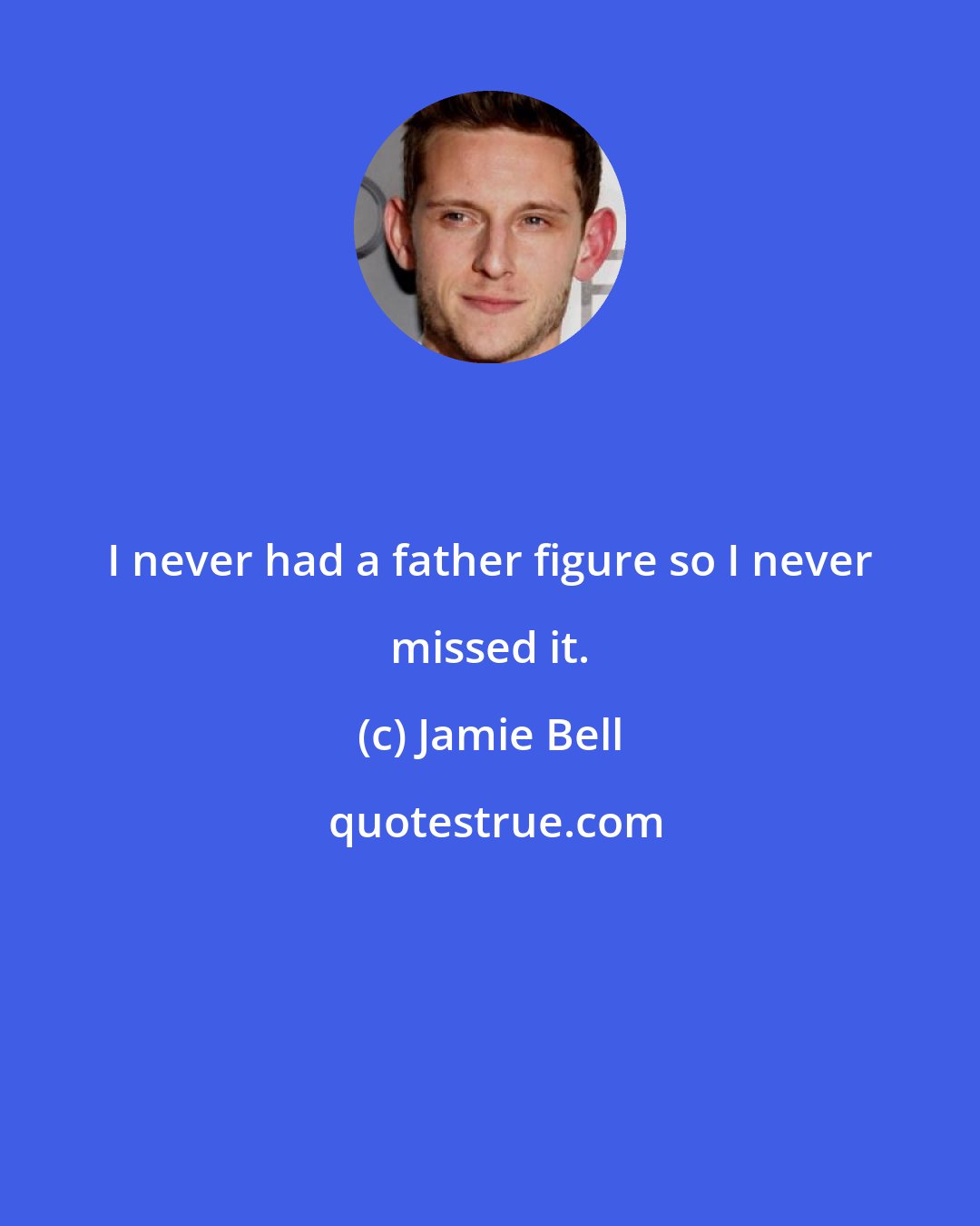 Jamie Bell: I never had a father figure so I never missed it.