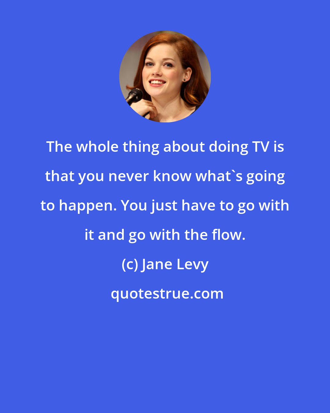 Jane Levy: The whole thing about doing TV is that you never know what's going to happen. You just have to go with it and go with the flow.