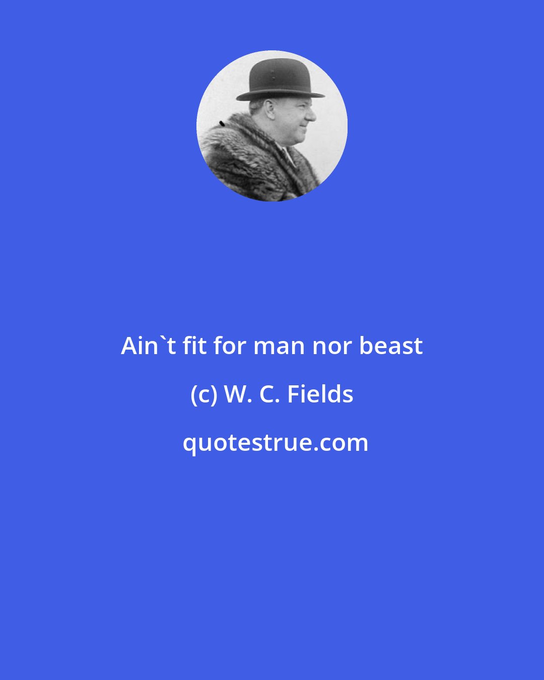 W. C. Fields: Ain't fit for man nor beast